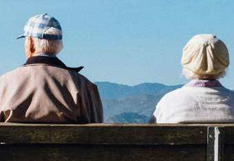 Old couple on a bench